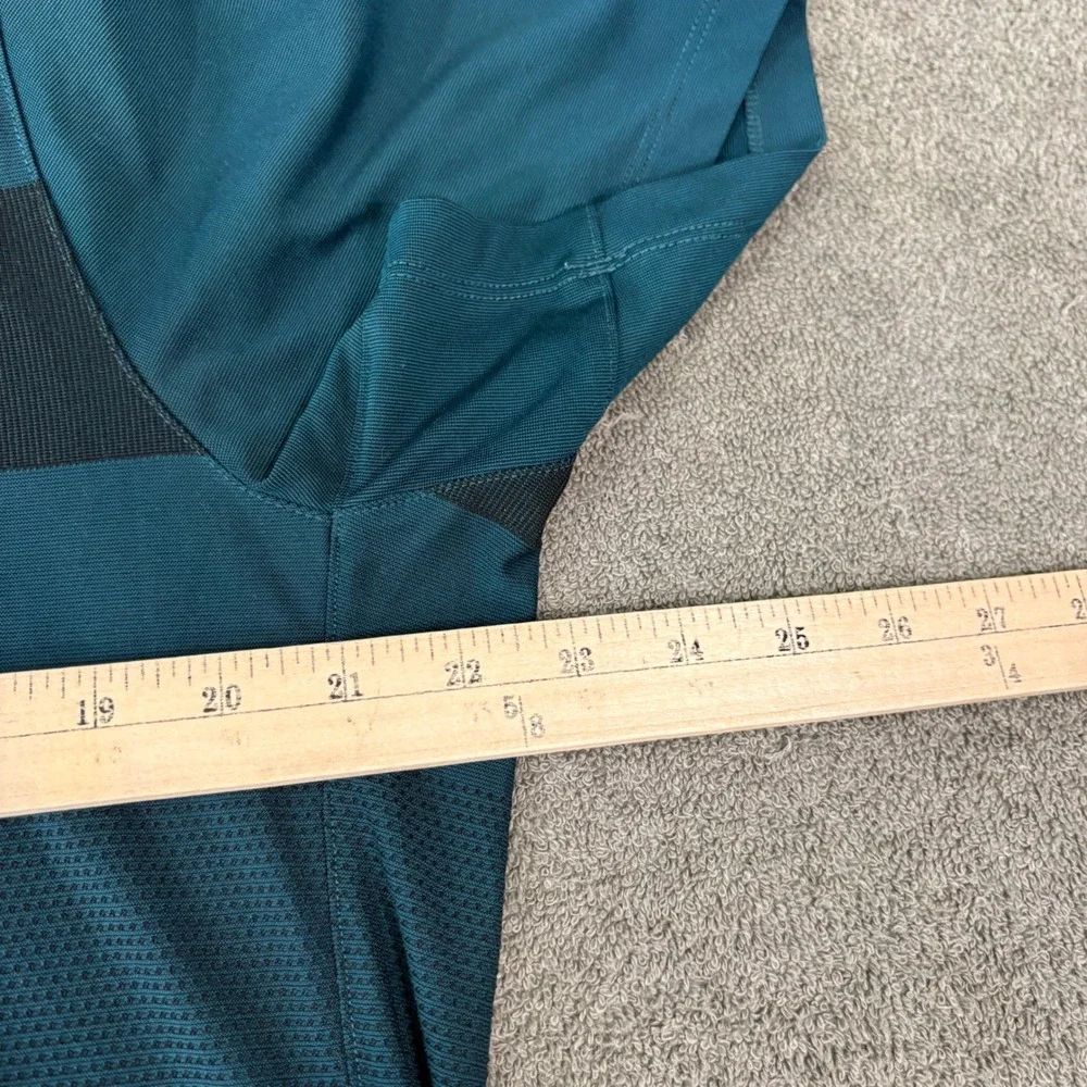 Nike Golf Shirt Mens Size Large Teal 802830-346 Modern Fit Dri-Fit Striped Polo